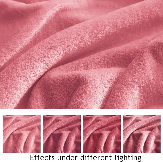 KMUSET Fleece Blanket Twin Size Salmon Pink Lightweight Super Soft Cozy Fuzzy - Image 6