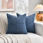 Fancy Homi 2 Packs Dusty Blue Samll Decorative Throw Pillow Covers 14x14 Inch - Image 5