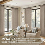 MIULEE Pinch Pleated Thick Linen Curtains 84 Inches Long 2 Panels - Image 2