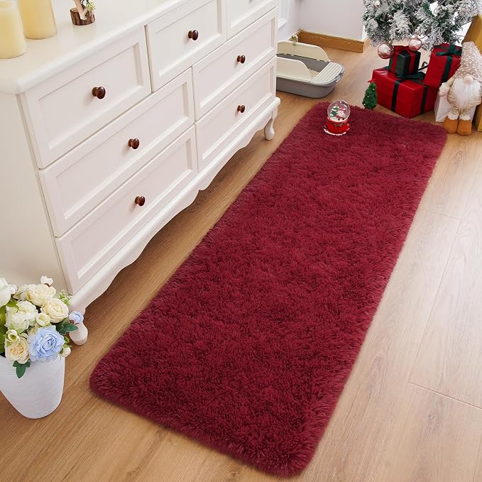 Amearea Shag Fluffy Runner Rug for Bedroom Girls Living Room, 2x6 Feet Extra - Image 3