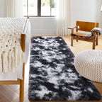 ONASAR Runner Rugs for Bedroom Living Room, Fluffy Black and White 2x6 Bedside - Image 5