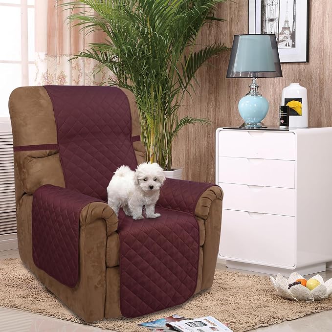 U-NICE HOME Recliner Chair Covers Reversible Quilted Water Repellent Pet - Image 2