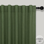 Pitalk Olive Green Curtains 63 Inch Length - Image 2