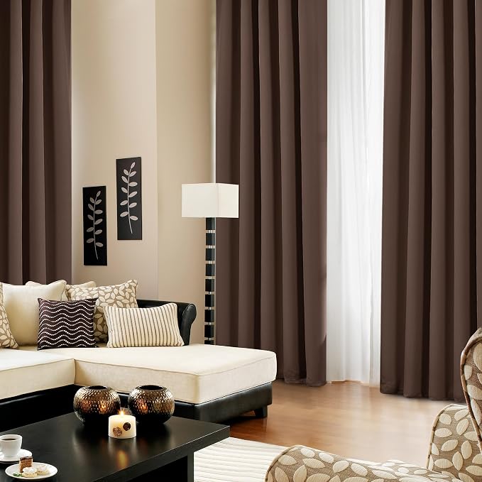 Deconovo Blackout Curtains, Thermal Insulated, W42 x L84 2 Panels, Back Tab - Image 4