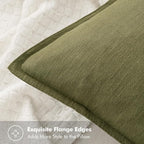 MIULEE Decorative Linen Euro Sham Pillow Covers 26x26 Inch Green ​Boho - Image 2