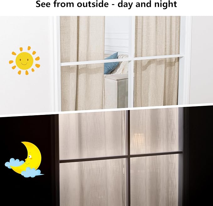 MYSKY HOME Cotton Curtains for Living Room Farmhouse Semi Sheer Light Filtering - Image 7