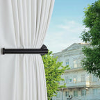 Hoousuper 2pcs Black Stainless Steel Curtain Holdbacks, Wall Mounted Curtain - Image 7