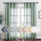 NICETOWN Linen Sheer Curtains Flax Textured by NICETOWN