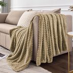 BEDELITE Fleece Throw Blanket for Couch – 3D Ribbed Jacquard Soft and Warm - Image 9