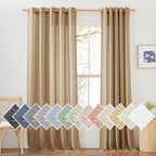NICETOWN Sheer Linen Curtains Flax Texture 96 inch Long by NICETOWN