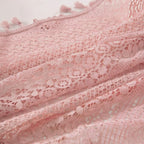 WAZZIO Boho Lace Curtains 84 Inches 2 Panel, Light Filtering Privacy Tassel & - Image 7