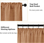 OWENIE Orange Valances for Windows 1 Pcs, Light Filtering Textured Farmhouse - Image 4