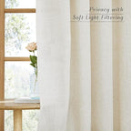 NICETOWN Natural Linen Cafe Curtains 45 inch Length, Thick Flax Linen Window - Image 4
