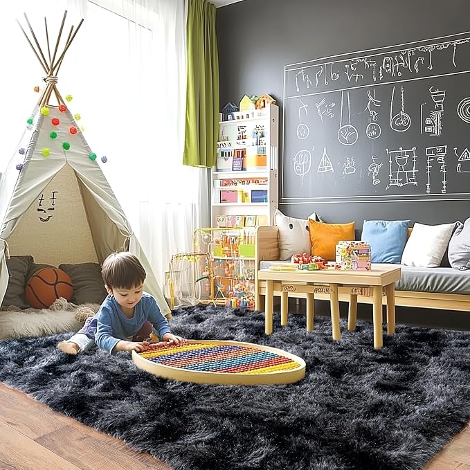 Pionblank Large Area Rug for Living Room 10x14, Fuzzy Modern Shag Rug, Fluffy - Image 4