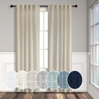 Beige Linen Curtains 38 Inch Width by Pitalk