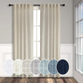 Pitalk Flax Linen Sheer Curtains & Drapes 38 Inch Wide Tan Beige Colored by Pitalk