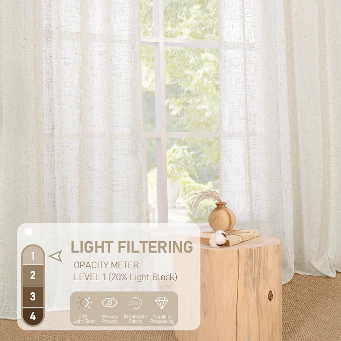 LAMIT Natural Ivory Linen Curtains - Image 4