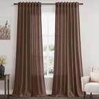 Nanspring Mocha Mousse Curtains 96 Inch Long 2 Panel Set Back Tab Rod Pocket by Nanspring