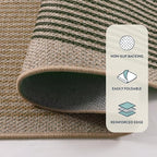 Lahome Enfys Modern Rainbow Round Rug, 6ft Easy Jute Circle Patio Rug Washable - Image 4