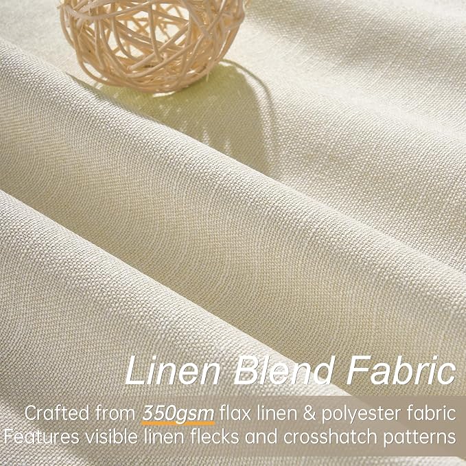 Topfinel Extra Long Total Blackout Linen Ceiling Curtains 108 Inches Long - Image 3