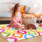 Tepook Fluffy Colorful Rug for Kids, Shaggy Soft Rainbow Area Rugs for Girls - Image 5