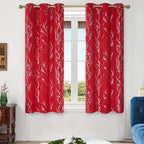 Deconovo Christmas Red Curtains, Soundproof Curtain, 42 x 63 Inch Long - Image 2