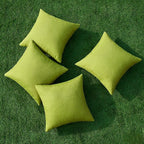 MIULEE Pack of 4 Decorative Outdoor Throw Pillow Covers Linen Waterproof Pillow - Image 4