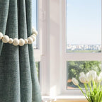 OCIOLI 2 Pieces of Wood Bead Curtain Tieback Boho Curtain Tiebacks Curtain - Image 7