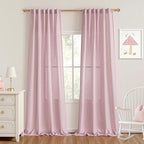 MYSKY HOME 96 Inches Length Pink Curtains by MYSKYHOME