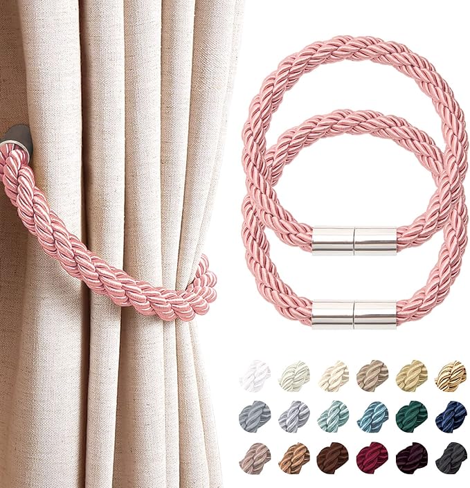 NICEEC 2 Pack Strong Magnetic Curtain Tiebacks Modern Simple Style Drape Tie by NICEEC