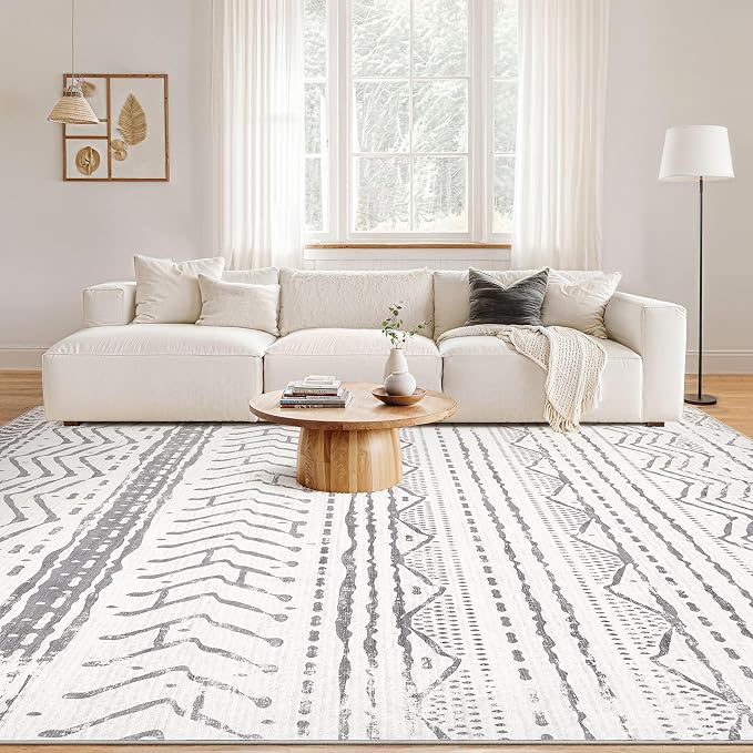 Nakagishi 5x7 Area Rug Living Room: Machine Washable Boho Large Neutral - Image 4