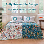 MSGKV Boho Throw Blanket 50"x60" Couch Floral 100% Cotton Blanket Spring - Image 4