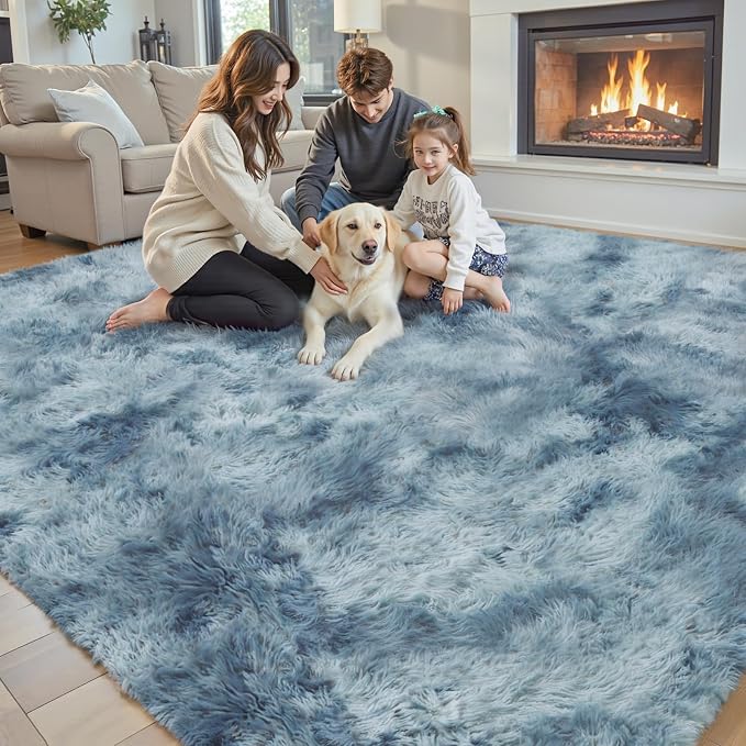 Area Rugs 9x12 Living Room, Large Area Rug Shag Shaggy Carpet Soft Plush Furry - Image 2