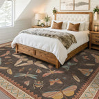 Brown Large 8x10 Living Room Area Rug, Unique Washable Insect Rugs - Image 6