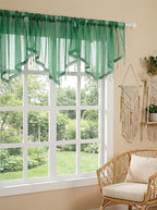 Molaxhome Swag Curtain 51 inch Length Rod Pocket Scalloped Curtain Valance - Image 2
