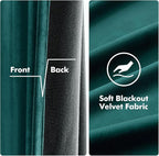 MIULEE Christmas Dark Green Velvet Curtains Room Darkening Blackout Soft - Image 3