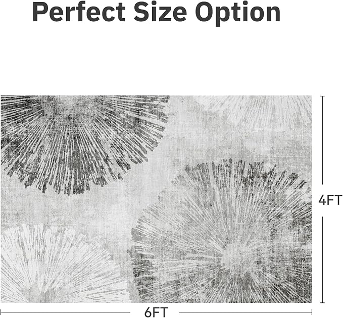 4x6 Rug Small Non Slip Area Rug Ultra Soft Machine Washable Low Pile Modern - Image 2