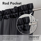 Simplebrand Black Sheer Curtains 90 Inches Long, Light Filtering Rod Pocket - Image 6