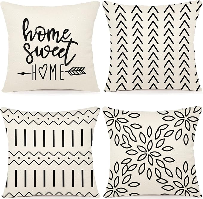 YCOLL Pillow Covers 20x20 Set of 4, Modern Sofa Throw Pillow Cover, Decorative by PillowCoversExpert