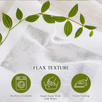 NICETOWN 45" Long White Flax Linen Sheer Bedroom Curtains Grommet, Decorative - Image 5