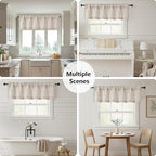 OWENIE Linen Valances for Windows 1 Pcs, Light Filtering Textured Farmhouse - Image 7