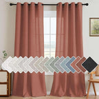 H.VERSAILTEX Living Room Linen Curtains Semi Sheer Curtains Nickel Grommet by HVERSAILTEX
