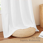 NICETOWN Linen White Curtains 84 inch Length 2 Panels Set, Grommet Thick Flax - Image 6