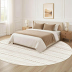 Nakagishi Round Rug Boho Area Rugs: 6x6 Washable Large Circle Neutral Soft - Image 8
