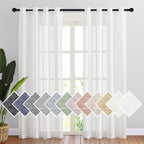 NICETOWN Semi Sheer Linen Curtains Flax Textured by NICETOWN