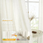 LAMIT Natural Linen Curtains for Bedroom, 72 Inch Faux Linen Textured Light - Image 5