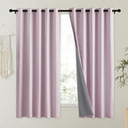 NICETOWN Pink Vintage Linen 100% Blackout Curtains - Image 2
