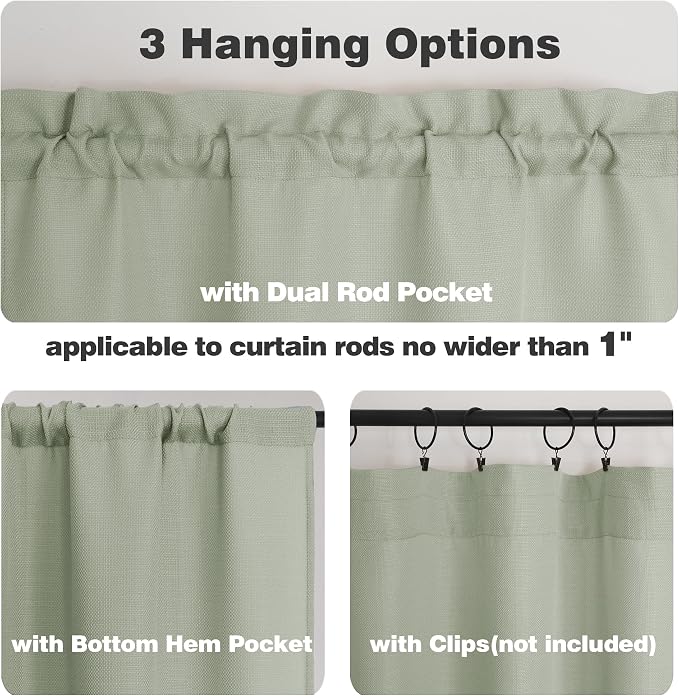 Chyhomenyc Light Green Short Curtain Valance - Image 6