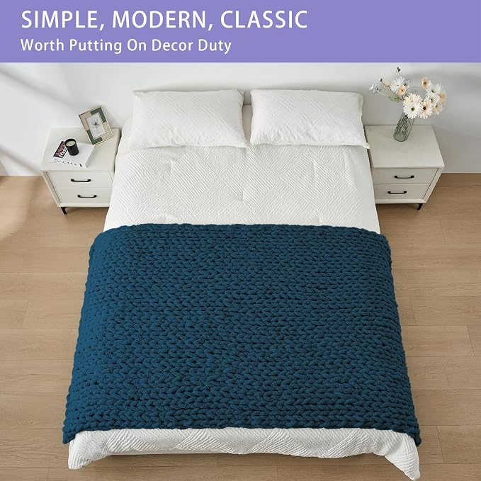 Bigacogo Chunky Knit Throw Blanket - Image 3