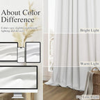 Guken Off White 100% Blackout Linen Curtains 120 Inch Length 2 Panels Set - Image 7